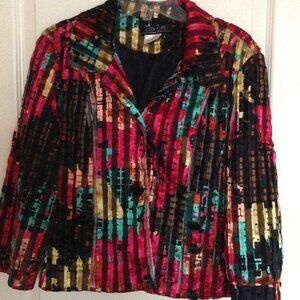 Nancy Bolen City Girl Women's Colorful Cropped Jacket Size S